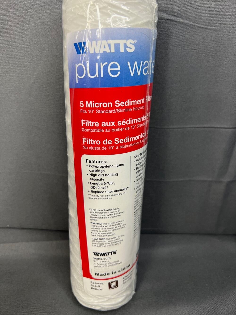 Watts Pure Water 5 Micron Sediment Filter